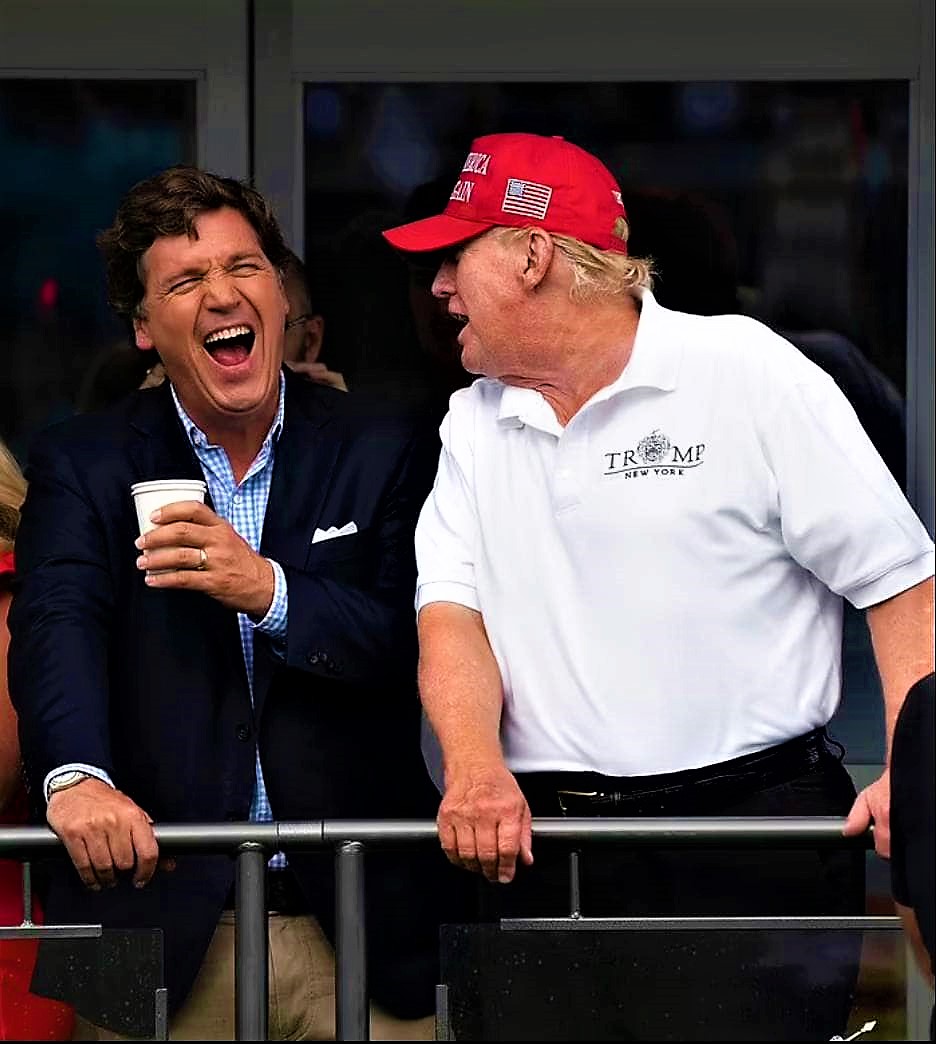 Trump and Tucker have a laugh Blank Meme Template