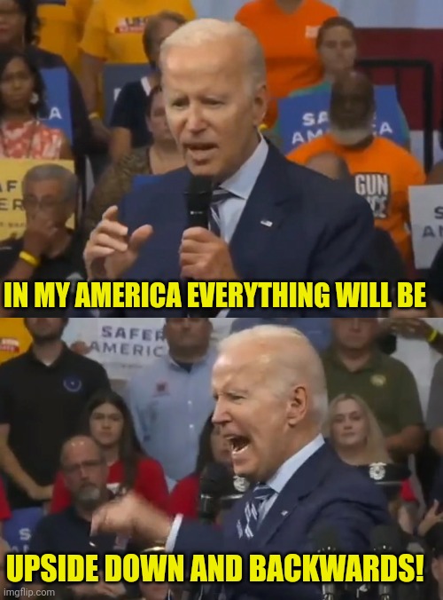 IN MY AMERICA EVERYTHING WILL BE UPSIDE DOWN AND BACKWARDS! | made w/ Imgflip meme maker