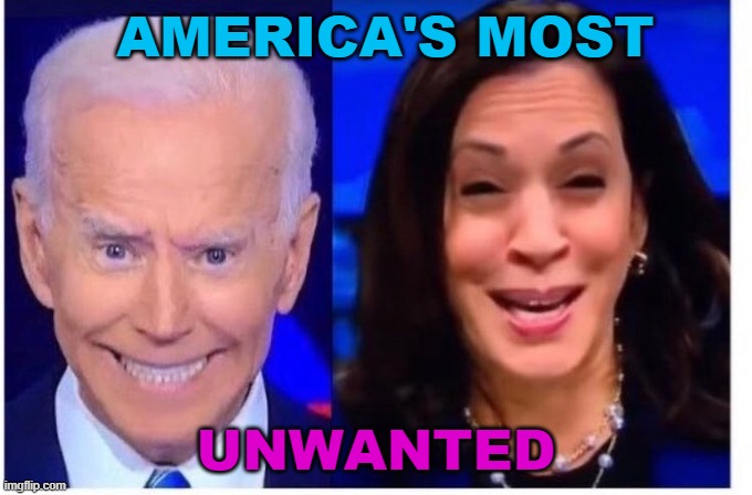 AMERICA'S MOST UNWANTED | AMERICA'S MOST; UNWANTED | image tagged in biden harris | made w/ Imgflip meme maker