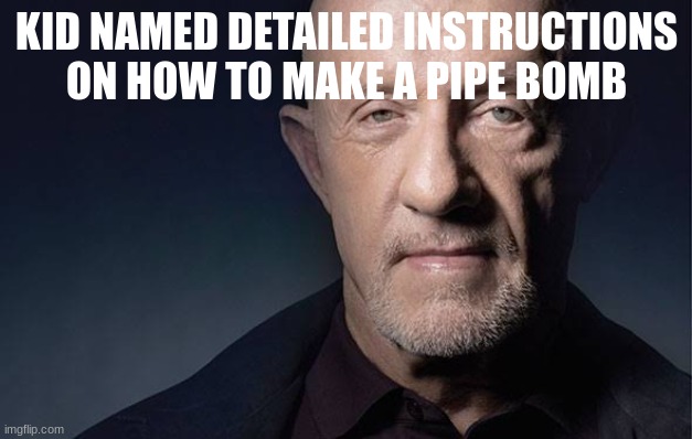Kid Named | KID NAMED DETAILED INSTRUCTIONS ON HOW TO MAKE A PIPE BOMB | image tagged in kid named | made w/ Imgflip meme maker