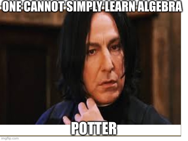 Potter more like pitter | ONE CANNOT SIMPLY LEARN ALGEBRA; POTTER | made w/ Imgflip meme maker