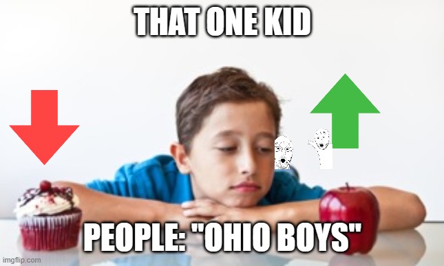 which one? | THAT ONE KID; PEOPLE: "OHIO BOYS" | image tagged in which one | made w/ Imgflip meme maker