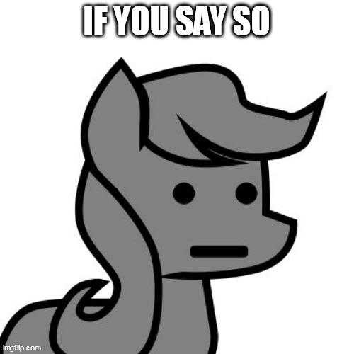 Npc pony | IF YOU SAY SO | image tagged in npc pony | made w/ Imgflip meme maker
