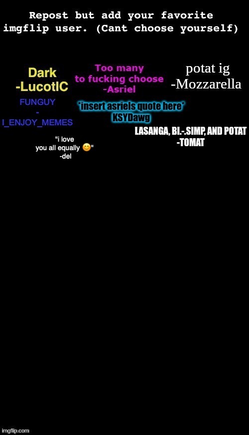 Bitch, I'm smoking gas in my chambers like it's like the holocaust | LASANGA, BI.-.SIMP, AND POTAT
-TOMAT | made w/ Imgflip meme maker