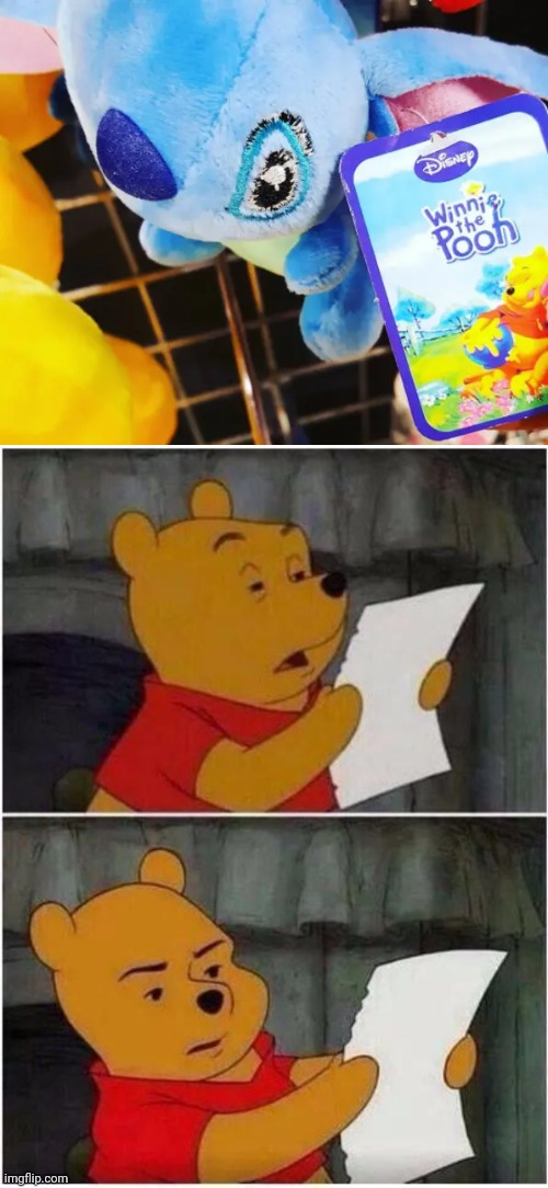 Not Winnie the Pooh | image tagged in angry pooh bear,lilo and stitch,stitch,winnie the pooh,you had one job,memes | made w/ Imgflip meme maker