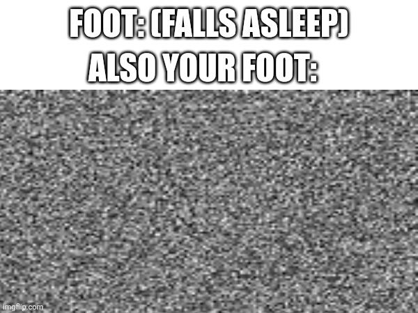 FOOT: (FALLS ASLEEP); ALSO YOUR FOOT: | image tagged in foot | made w/ Imgflip meme maker