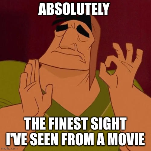 When X just right | ABSOLUTELY THE FINEST SIGHT I'VE SEEN FROM A MOVIE | image tagged in when x just right | made w/ Imgflip meme maker