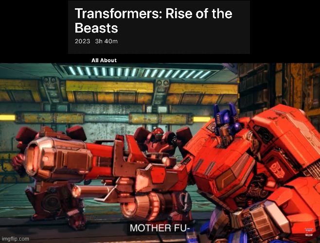 Rise of the Beasts had a SYNDER CUT! | image tagged in optimus prime gun,transformers | made w/ Imgflip meme maker