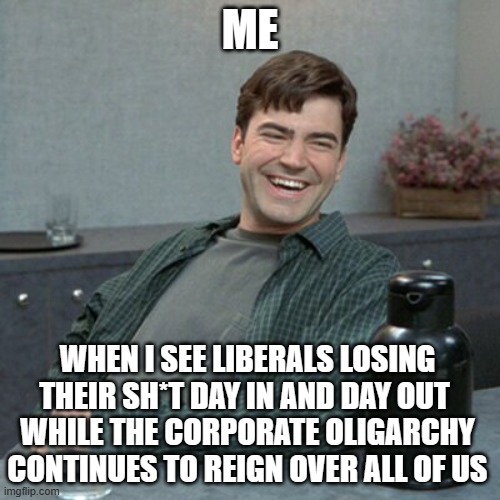 Get over yourselves. | ME; WHEN I SEE LIBERALS LOSING THEIR SH*T DAY IN AND DAY OUT 
WHILE THE CORPORATE OLIGARCHY CONTINUES TO REIGN OVER ALL OF US | image tagged in not really missing it,divide and conquer | made w/ Imgflip meme maker