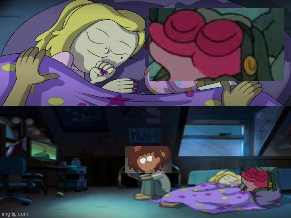 If we had a Sprig and Sasha episode, here's what I'd picture a similar Hopping Mall ending | image tagged in amphibia,sasha waybright,sprig plantar,amphibia | made w/ Imgflip meme maker