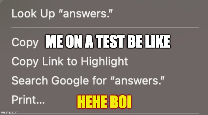 Me on a test be like | ME ON A TEST BE LIKE; HEHE BOI | image tagged in lol,school | made w/ Imgflip meme maker