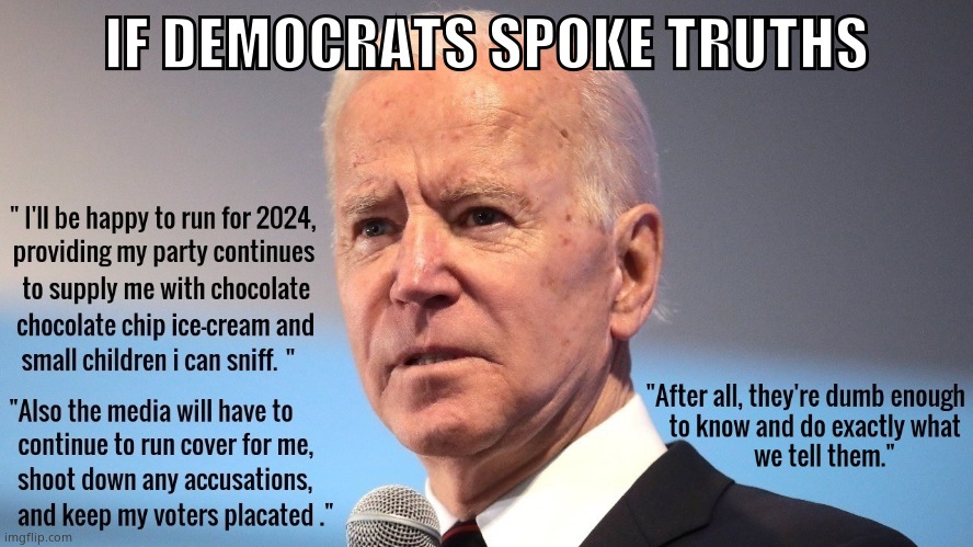 IF Democrats spoke truths. | IF DEMOCRATS SPOKE TRUTHS | image tagged in memes,democrats,2024,lies,biased media,political meme | made w/ Imgflip meme maker