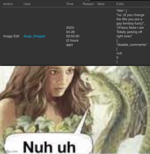 image tagged in nuh uh | made w/ Imgflip meme maker