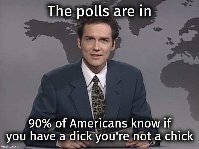 No saving the other 10%. | The polls are in; 90% of Americans know if you have a dick you're not a chick | image tagged in norm mcdonald | made w/ Imgflip meme maker