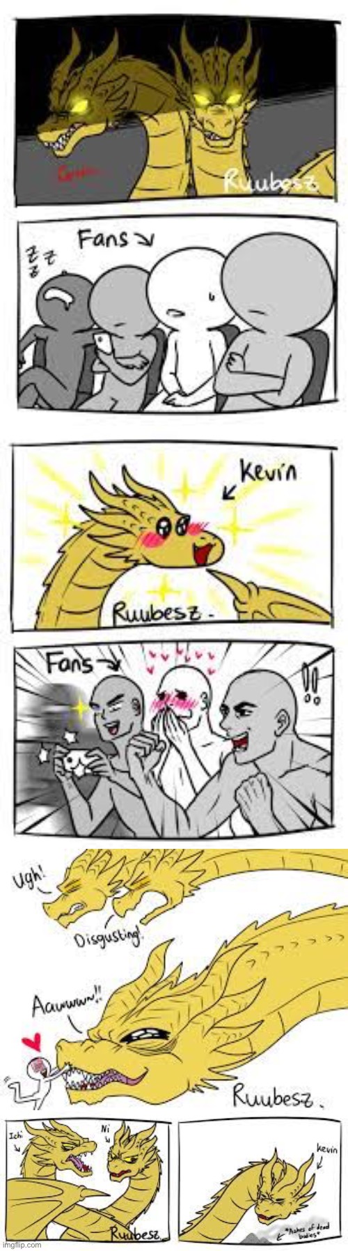 Kevin time | image tagged in wholesome,king ghidorah,kevin | made w/ Imgflip meme maker