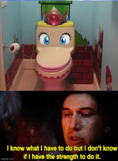 image tagged in peach toilet,i know what i have to do but i don t know if i have the strength | made w/ Imgflip meme maker
