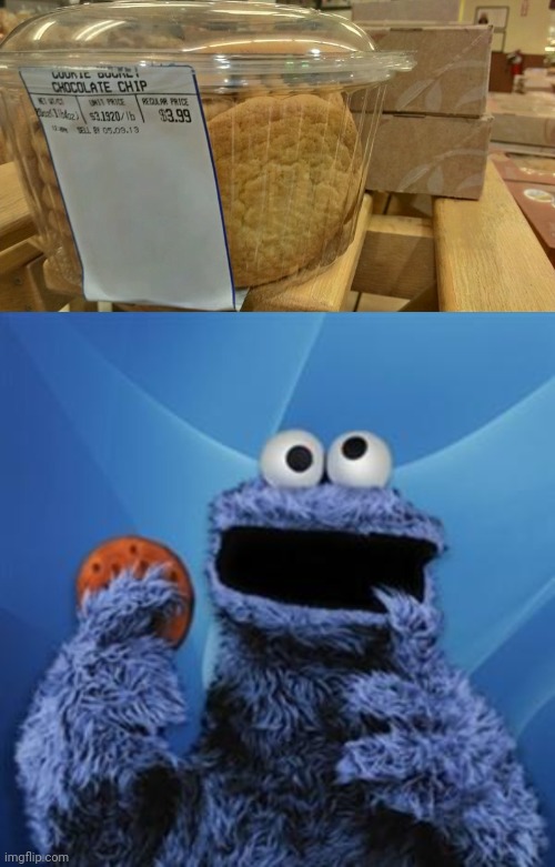 Aw yes, chocolate chip cookies without the chocolate chips | image tagged in cookie monster,cookies,cookie,you had one job,memes,chocolate chip cookies | made w/ Imgflip meme maker