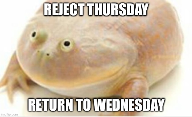 It's Wednesday my dudes | REJECT THURSDAY; RETURN TO WEDNESDAY | image tagged in it's wednesday my dudes,reject modernity embrace tradition,gifs,funny,friday night funkin,i forgor | made w/ Imgflip meme maker