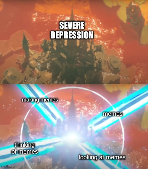 the ultimate antidepressant | SEVERE DEPRESSION; making memes; memes; thinking of memes; looking at memes | image tagged in i don't think so | made w/ Imgflip meme maker