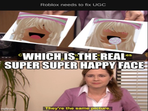 Roblox needs to fix UGC (mod note real quick: they just made those out of different accessories not meant to go together) | image tagged in roblox | made w/ Imgflip meme maker