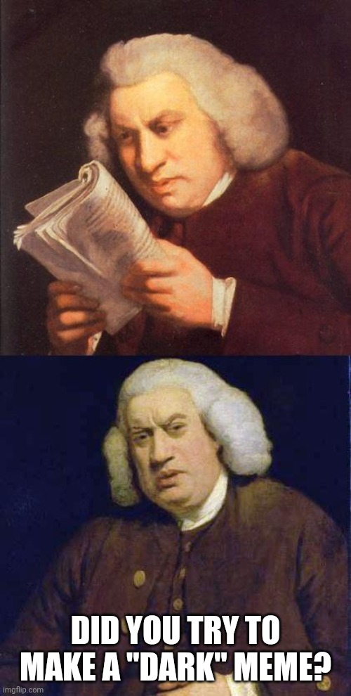 Dafuq did I just read | DID YOU TRY TO MAKE A "DARK" MEME? | image tagged in dafuq did i just read | made w/ Imgflip meme maker