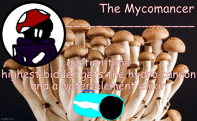 hblj | auction time
highest bidder gets the hydro cannon and a water element elixir | made w/ Imgflip meme maker