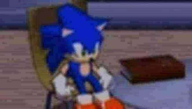 sonic with book Blank Meme Template