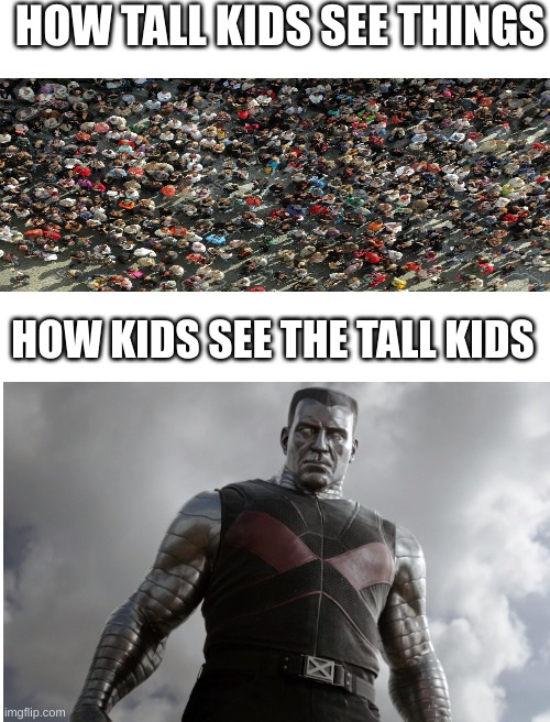 I m Glad To Be A Tall Kid compared To Colossus And I See More Imgflip