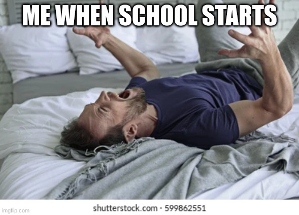 when school start | ME WHEN SCHOOL STARTS | image tagged in funny memes | made w/ Imgflip meme maker