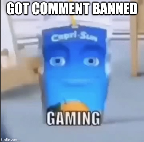 gaming | GOT COMMENT BANNED | image tagged in gaming | made w/ Imgflip meme maker