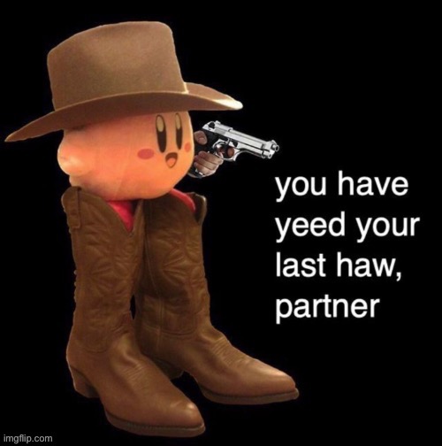 Kirby: you have yee-ed your last haw | image tagged in kirby you have yee-ed your last haw | made w/ Imgflip meme maker