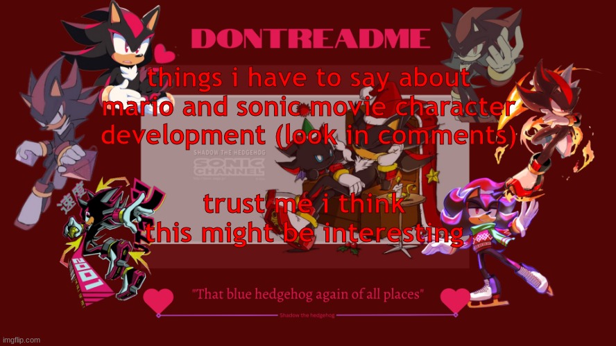 pt2 coming later or smth idk pls read ig | things i have to say about mario and sonic movie character development (look in comments); trust me i think this might be interesting | image tagged in woo yea ooh m babey ooweeie yeaeeeyaey ye hewoo | made w/ Imgflip meme maker