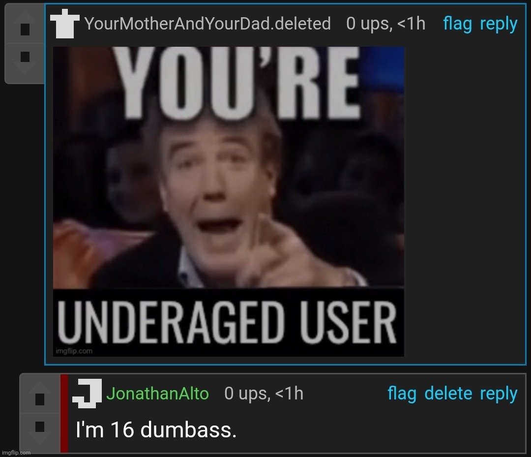 Man really tried saying I'm an underage user for not wanting drama lmao (I'm 16 btw) | made w/ Imgflip meme maker