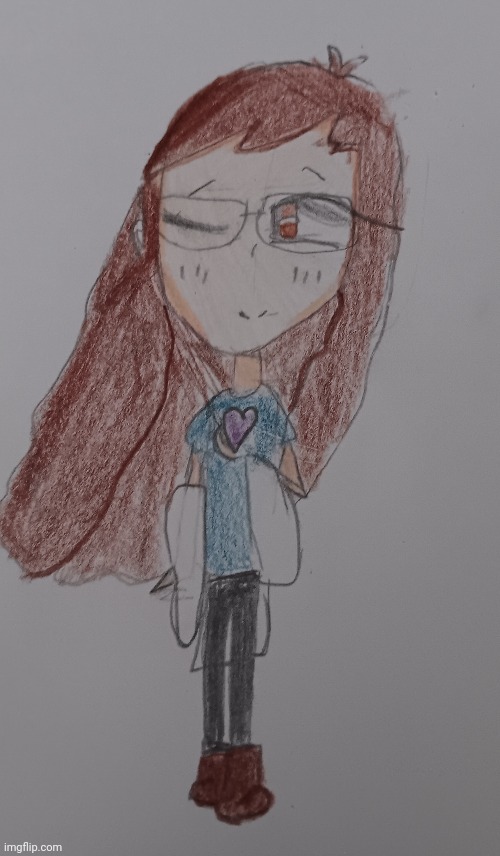 Yet another drawing of me | image tagged in soul,undertale,oc,drawing | made w/ Imgflip meme maker