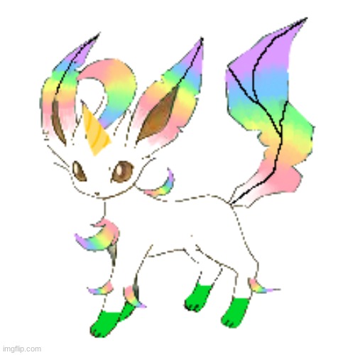 Unicorn eevee as Leafeon! | image tagged in eeveelution | made w/ Imgflip meme maker