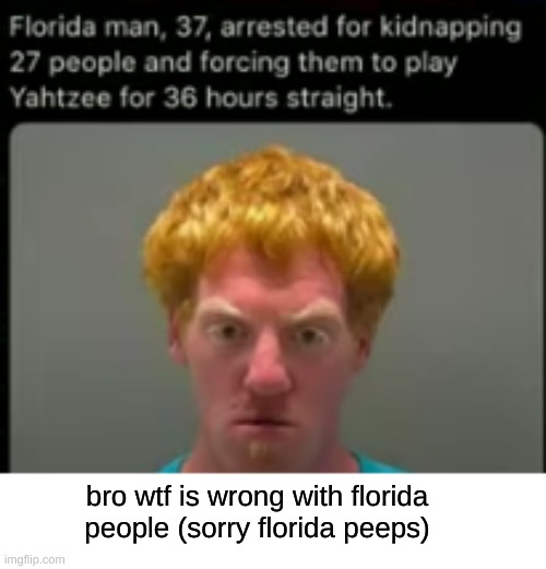 wtf bro was so lonely | bro wtf is wrong with florida people (sorry florida peeps) | image tagged in florida | made w/ Imgflip meme maker