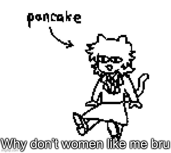 Pancake | Why don’t women like me bru | image tagged in pancake | made w/ Imgflip meme maker