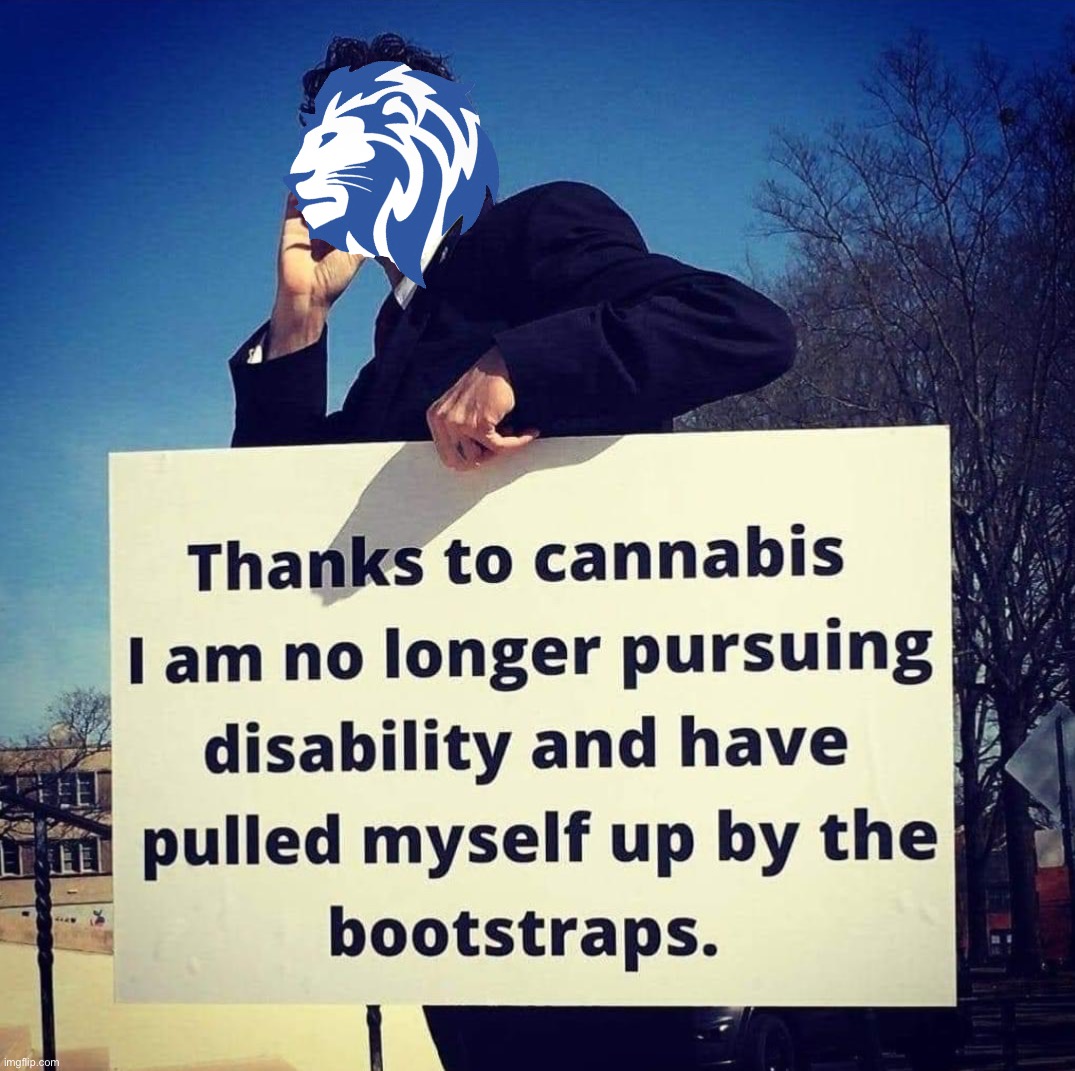 Cannabis got this fine young lion off of welfare and into a productive line of work! #hustle #conservativevalues | image tagged in thanks to cannabis,conservative party,cannabis,legalize weed,marijuana,welfare | made w/ Imgflip meme maker