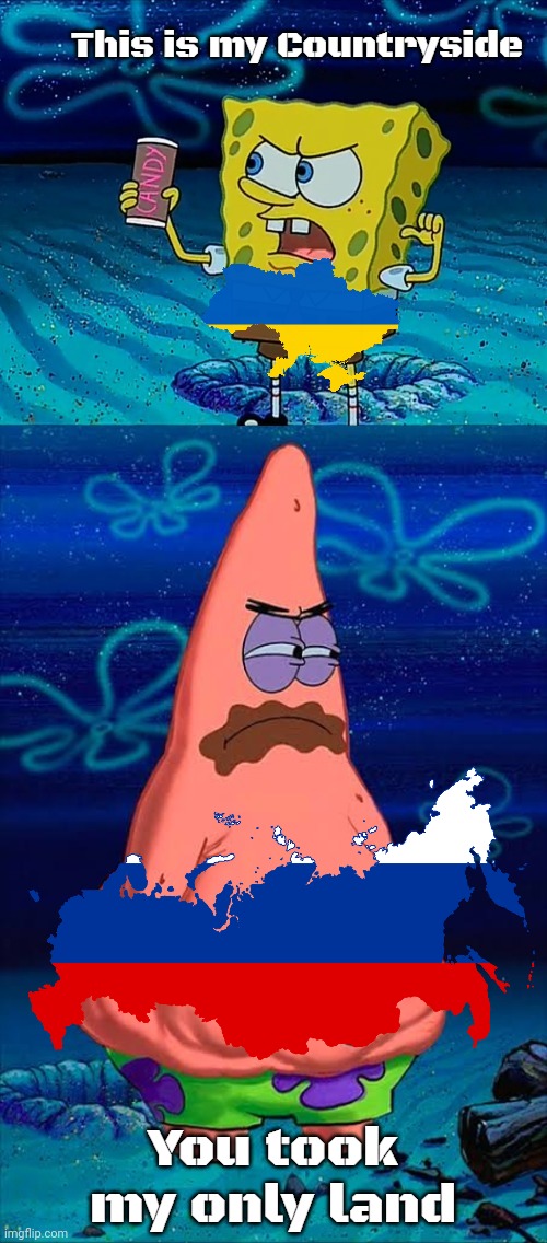 You took my only food Now I'm gonna starve Patrick | This is my Countryside; You took my only land | image tagged in you took my only food now i'm gonna starve patrick,slavic,russo-ukrainian war | made w/ Imgflip meme maker