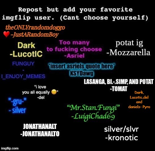 Dark, Lucotic,del and daniels- Pyro | made w/ Imgflip meme maker