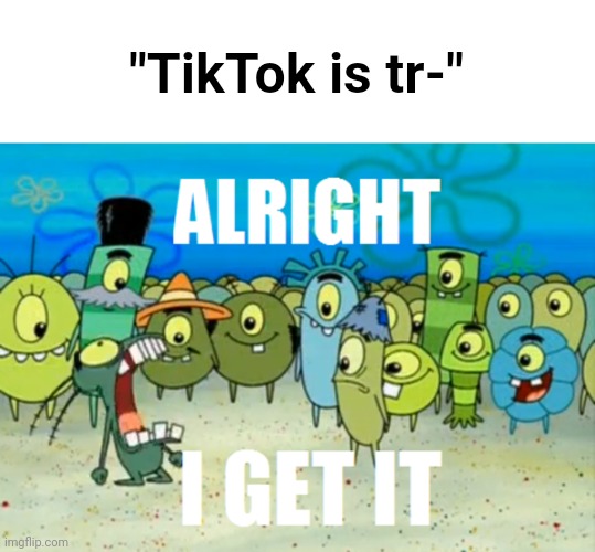 Alright I get It | "TikTok is tr-" | made w/ Imgflip meme maker