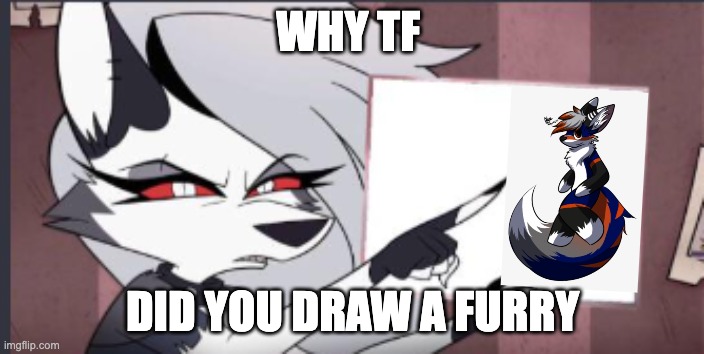 I am aware loona is a furry | WHY TF; DID YOU DRAW A FURRY | image tagged in sign | made w/ Imgflip meme maker