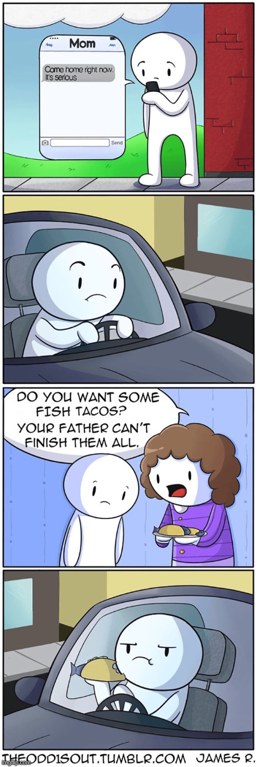 885 | image tagged in theodd1sout,comics,comics/cartoons,fish,tacos,home | made w/ Imgflip meme maker