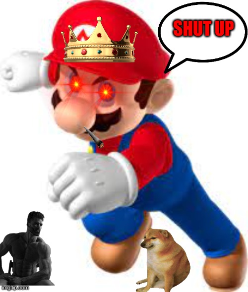 Mario | SHUT UP | image tagged in mario | made w/ Imgflip meme maker