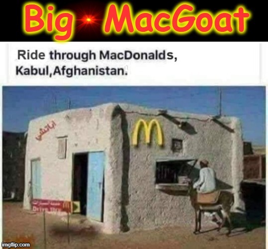 Big Goat with fries ! | image tagged in kaboom | made w/ Imgflip meme maker