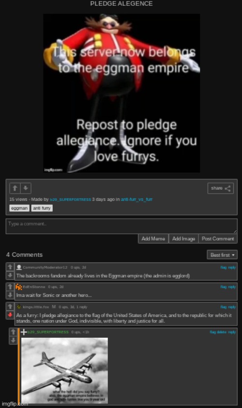 low rated comment | image tagged in anti furry | made w/ Imgflip meme maker