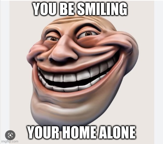 Troll | YOU BE SMILING; YOUR HOME ALONE | image tagged in home alone | made w/ Imgflip meme maker