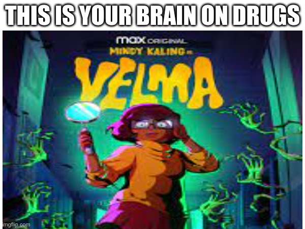 THIS IS YOUR BRAIN ON DRUGS | image tagged in velma,sucks | made w/ Imgflip meme maker