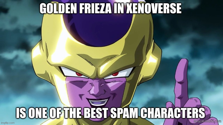 Golden Death Beam is great | GOLDEN FRIEZA IN XENOVERSE; IS ONE OF THE BEST SPAM CHARACTERS | image tagged in golden frieza,beam | made w/ Imgflip meme maker