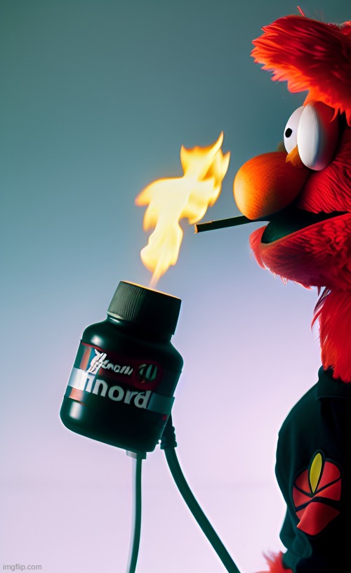 asked for elmo smoking and ai made this | made w/ Imgflip meme maker